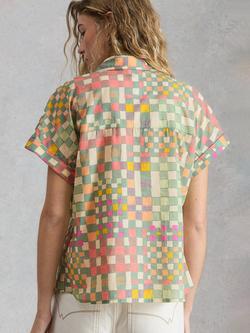 White Stuff Orla Button Through Shirt, Green/Multi - view 2, Green/Multi