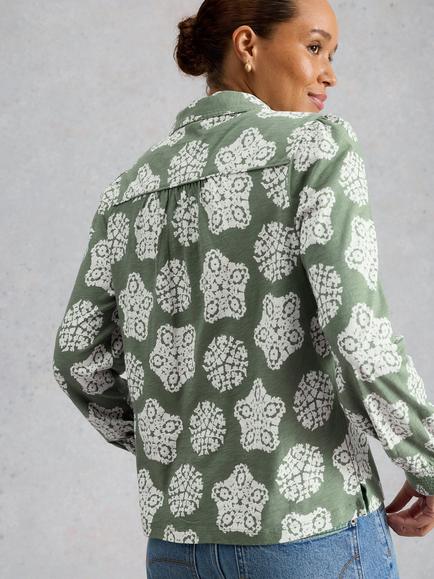 White Stuff Ronley Shirt, Mid Green - view 2, Mid Green