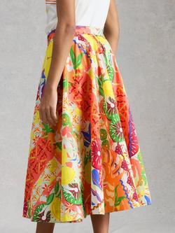 White Stuff Darcie Floral Fruit Print Skirt, Yellow/Multi - view 2, Yellow/Multi