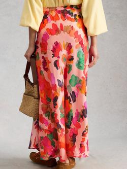 White Stuff Hope Bias Cut Maxi Skirt , Pink/Multi - view 2, Pink/Multi