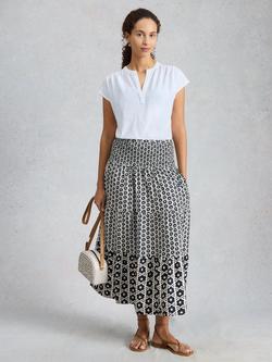 White Stuff Marissa Jersey Maxi Skirt, Black/Multi, Black/Multi