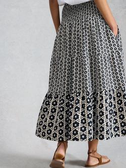 White Stuff Marissa Jersey Maxi Skirt, Black/Multi - view 2, Black/Multi