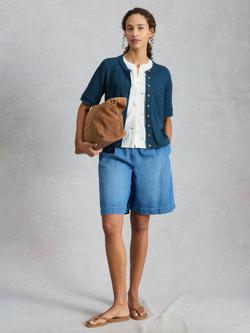 White Stuff Betsy Short Sleeve Cardigan, Blue, Blue