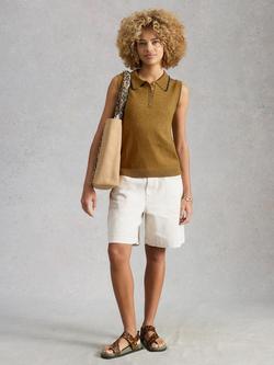 White Stuff Candice Polo Vest, Khaki, Khaki