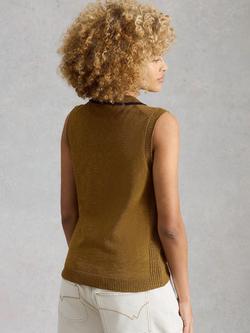 White Stuff Candice Polo Vest, Khaki - view 2, Khaki