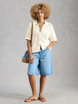 White Stuff Gemma Collar Cardigan, Ivory, Ivory
