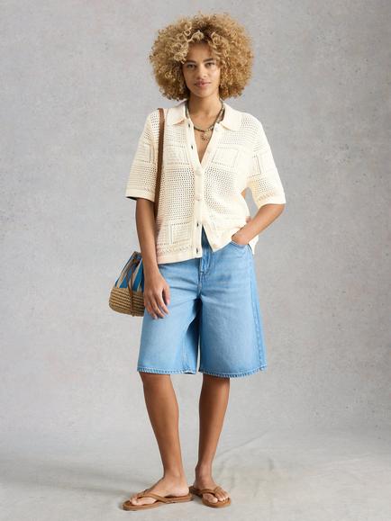 White Stuff Gemma Collar Cardigan, Ivory, Ivory