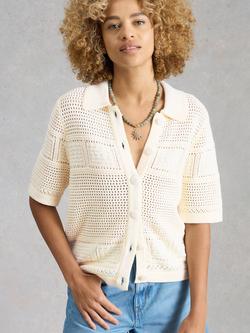White Stuff Gemma Collar Cardigan, Ivory - view 2, Ivory