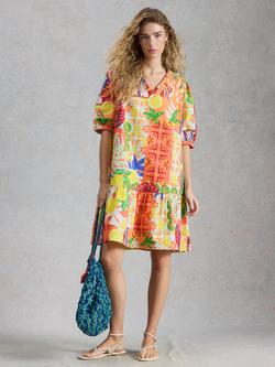 White Stuff Bex Mini Dress, Yellow/Multi, Yellow/Multi