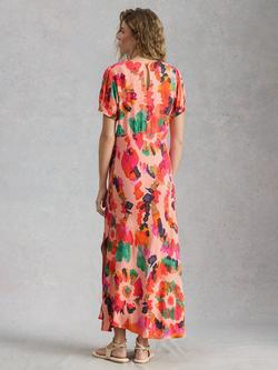 White Stuff Hope Bias Cut Dress containing LENZING™ ECOVERO™ Viscose, Pink/Multi - view 2, Pink/Multi