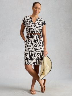 White Stuff Jilly Jersey Dress, Black/Multi, Black/Multi