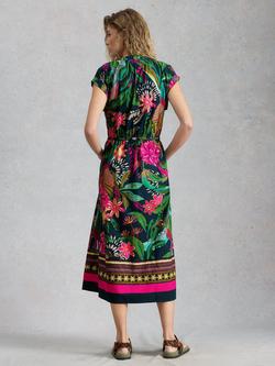 White Stuff Lauryn Tropical Print A-Line Dress, Green/Multi - view 2, Green/Multi