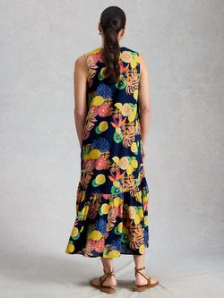 White Stuff Lily Sleeveless Midi Dress, Navy/Multi - view 2, Navy/Multi