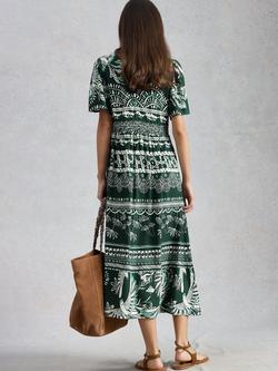 White Stuff Lucy Midi Dress, Green/Multi - view 2, Green/Multi