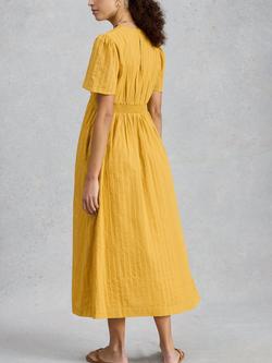 White Stuff Lucy Cotton V-Neck Midi Dress - view 2, Yellow