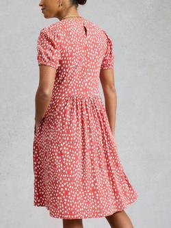 White Stuff Maeva Abstract Print Smock Dress, Pink/Multi - view 2, Pink/Multi
