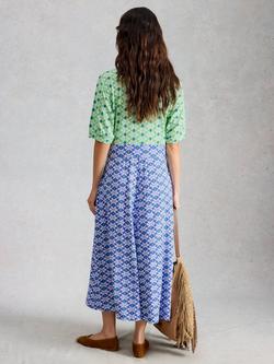 White Stuff May Floral Midi Dress, Blue/Multi - view 2, Blue/Multi