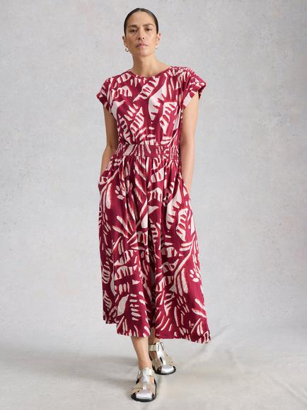 White Stuff Mina Cotton A-Line Dress, Pimk/Multi, Pink/Multi