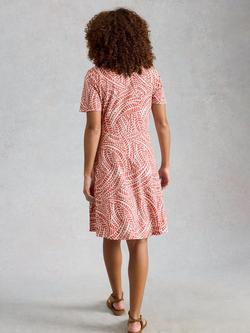 White Stuff Ria Abstract Print Shirt Dress containing TENCEL™ Modal, Pink/Multi - view 2, Pink/Multi