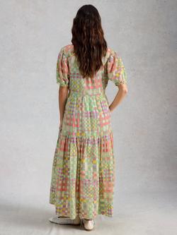 White Stuff Sammie Abstract Check Maxi Dress, Green/Multi - view 2, Green/Multi