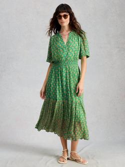 White Stuff Yuki Dress, Green/Multi, Green/Multi