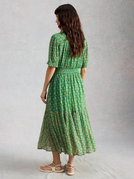 White Stuff Yuki Dress, Green/Multi - view 2, Green/Multi