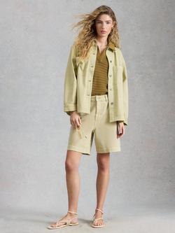 White Stuff  Molly Cotton Shacket, Light Green