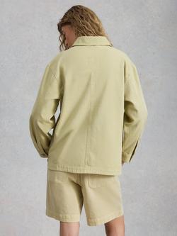 White Stuff  Molly Cotton Shacket - view 2, Light Green