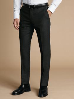 Charles Tyrwhitt Super 120s Merino Wool Classic Fit Ultimate Performance Suit Trousers, Charcoal Grey - view 2, Charcoal Grey