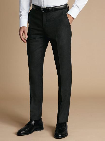 Charles Tyrwhitt Super 120s Merino Wool Classic Fit Ultimate Performance Suit Trousers, Charcoal Grey - view 2, Charcoal Grey