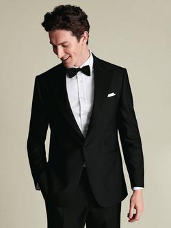 Charles Tyrwhitt Super 120s Wool Classic Fit Peak Lapel Dinner Suit Jacket, Black, Black