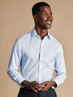 Charles Tyrwhitt Mini Grid Check Non-Iron Cotton Twill Extra Slim Fit Shirt, Sky Blue, Sky Blue