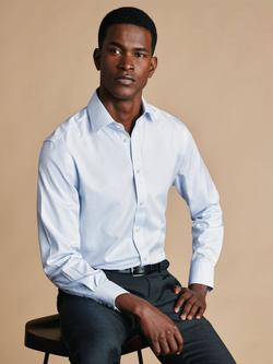 Charles Tyrwhitt Mini Grid Check Non-Iron Cotton Twill Extra Slim Fit Shirt, Sky Blue - view 2, Sky Blue