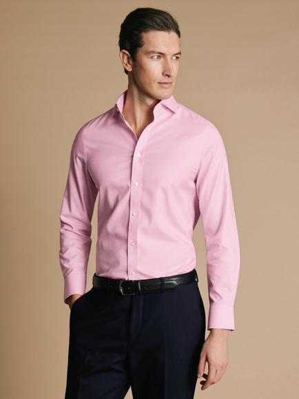 Charles Tyrwhitt Non-Iron Cotton Super Slim Fit Shirt, Pink
