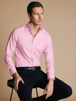 Charles Tyrwhitt Non-Iron Cotton Super Slim Fit Shirt - view 2, Pink