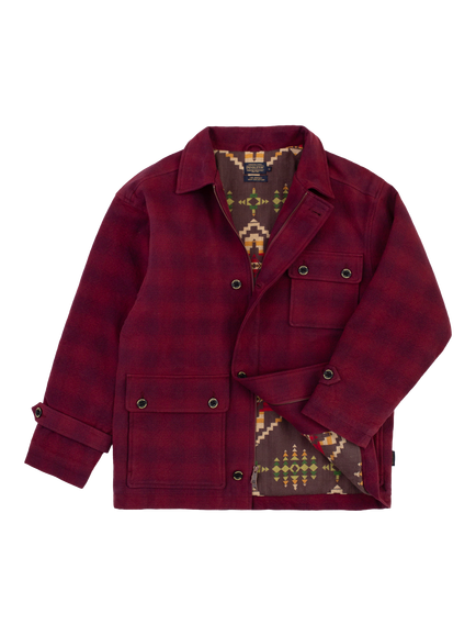 Pendleton Lined Hunting Jacket, Burgundy Plaid - view 2, Burgundy Plaid