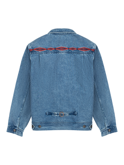 Pendleton Type 2 Pure Cotton Embroidered Denim Jacket, Wash - view 2, Wash