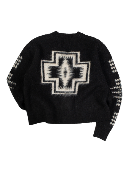 Pendleton Harding Button Neck Cardigan, Harding Black - view 2, Harding Black