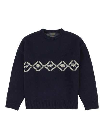 Pendleton Lost Trail Pure Wool Jumper, Navy, Navy