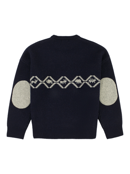 Pendleton Lost Trail Pure Wool Jumper, Navy - view 2, Navy