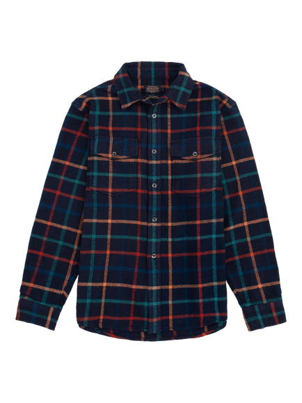 Pendleton Big Pocket Check Cotton Shirt, Dark Blue Check