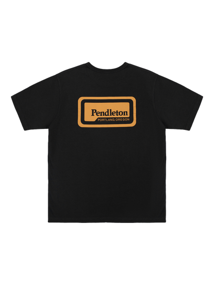 Pendleton Patch Crew Neck Cotton T-Shirt, Dark Grey - view 2, Dark Grey