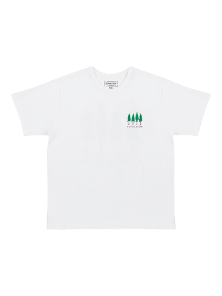 Pendleton Tree Crew Neck Cotton T-Shirt, White, White