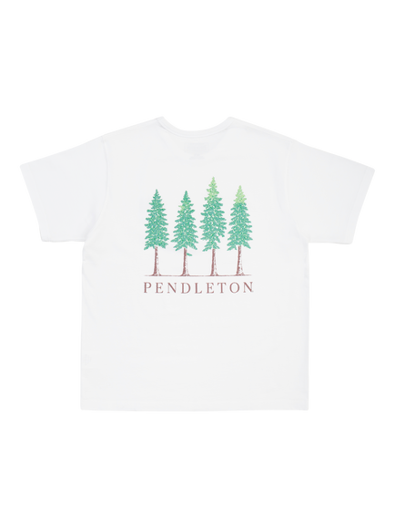 Pendleton Tree Crew Neck Cotton T-Shirt, White - view 2, White