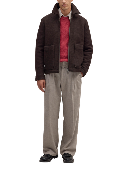 NN.07 Gael Two-Way Zip Wool Rich Jacket, Dusky Port - view 2, Dusky Port