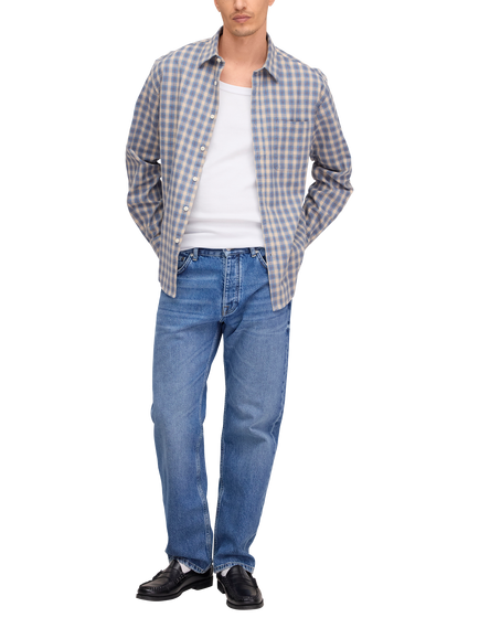 NN.07 Deon Flannel Shirt - view 2, Blue Check