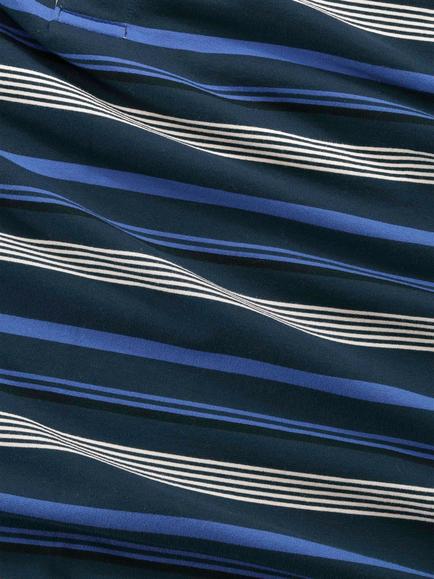 NN.07 David Long Sleeve Fleece Polo Shirt, Navy Stripe - view 2, Navy Stripe