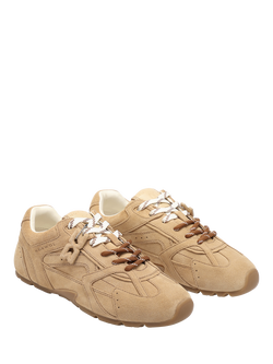 Nokwol Atlas Suede Trainers, Beige - view 2, Beige