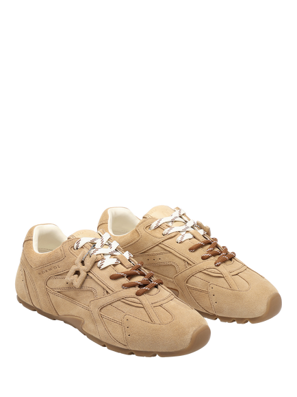 Nokwol Atlas Suede Trainers, Beige - view 2, Beige
