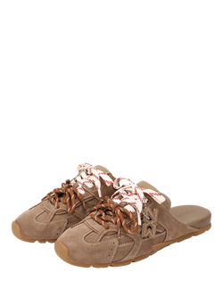 Nokwol Atlas Suede Slider Mules - view 2, Mushroom